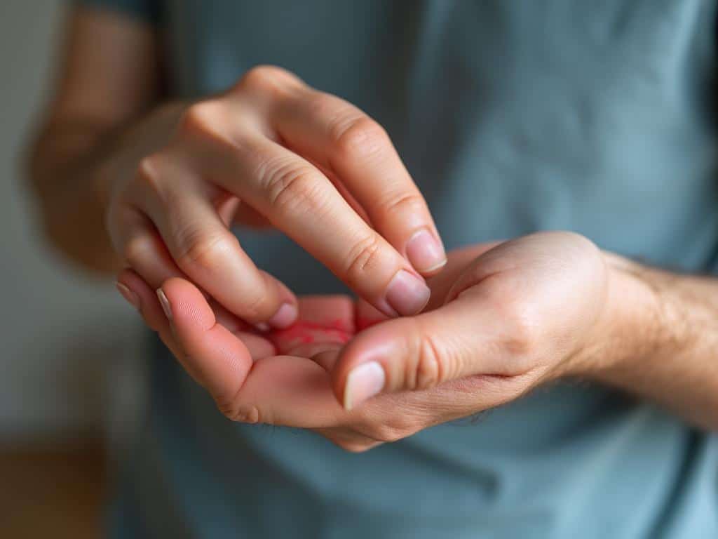 main droite qui gratte